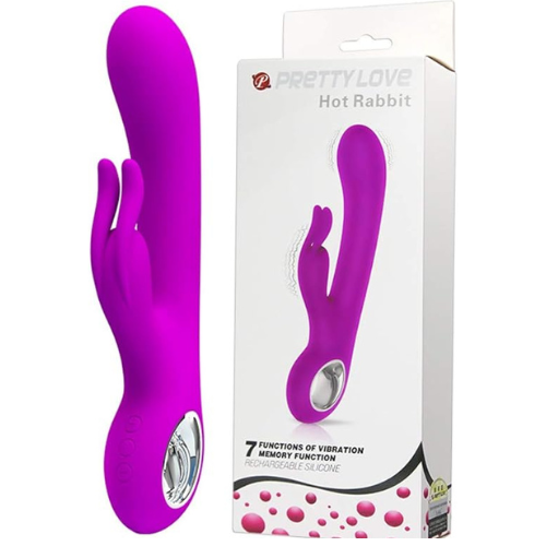 PRETTY LOVE RECHARGEABLE HOT RABBIT,PURPLE